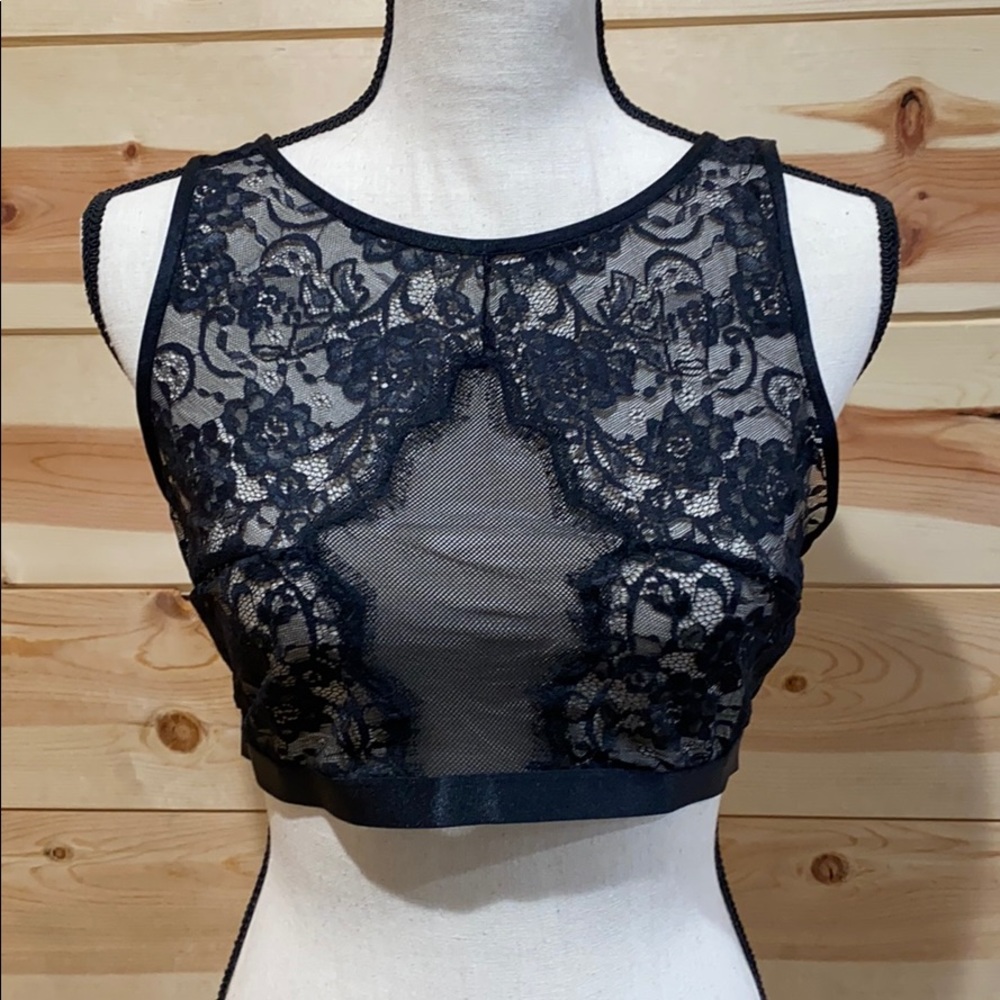NWT Black Lace/Mesh Bralette